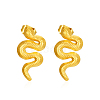 Elegant Stainless Steel Snake Stud Earrings QD7149-3