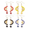 Natural Mixed Stone Dangle Earrings EJEW-MZ00544-2