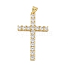 Brass Micro Pave Cubic Zirconia Pendants KK-P293-28G-1