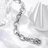 Tarnish Resistant 304 Stainless Steel Oval Link Chain Bracelets BJEW-Z011-12P-3