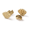 Ion Plating(IP) 304 Stainless Steel Shell Shaped Stud Earrings for Women EJEW-G389-01G-2