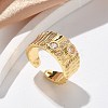 Brass Micro Pave Clear Cubic Zirconia Cuff Rings for Women RJEW-U041-13G-1