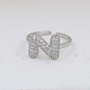 Brass Micro Pave Clear Cubic Zirconia Cuff Rings FS-WG17FF6-14-1