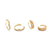 Brass Micro Pave Clear Cubic Zirconia Cuff Earrings Sets EJEW-I249-01G-1