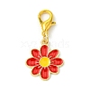 10Pcs 5 Styles Flower Alloy Enamel Pendant Decorations HJEW-JM02749-3