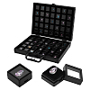 70-Slot Rectangle Aluminium Alloy Covered with Velvet Jewelry Organizer Handled Display Cases CON-WH0089-193A-1