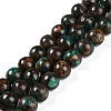 Assembled Natural Malachite & Bronzite Beads Strands G-A230-D02-04-1