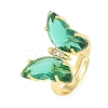 Brass Micro Pave Cubic Zirconia Finger Rings GL-CBA65A8-01G-13-4