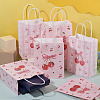 9Pcs 3 Styles Paper Cherry Printed Carry Storage Tote Bags ABAG-TA0001-99-5