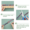 SUPERFINDINGS 2 Yards Resin & Plastic Beaded Ribbon Trim DIY-FH0006-05-4