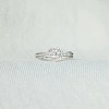 2Pcs Heart 925 Sterling Silver Micro Pave Clear Cubic Zirconia Finger Rings for Women FS-WG4005F-02-2