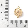 Brass Pave Clear Cubic Zirconia Connector Charms KK-G503-32G-3