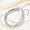 304 Stainless Steel 3-Strand Snake Chain Necklaces for Women NJEW-B122-02P-3