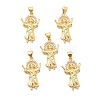 Rack Plating Brass Micro Pave Cubic Zirconia Pendants X-KK-K270-34G-2