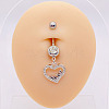 316L Surgical Stainless Steel Crystal Rhinestone Dangle Belly Rings WG83815-04-1