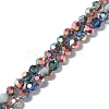 Transparent Electroplated Glass Beads Strands X-GLAA-G097-04A-1
