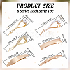 6Pcs 6 Styles Alloy Plating Hair Barrettes & Hair Clip PHAR-WR0001-02-2