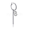 304 Stainless Steel Dragon with Tassel Dangle Clip-on Earrings DRAG-PW0001-80A-P-1
