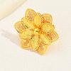 Exaggerated Iron Flower Open Cuff Ring for Festivals BB3093-3