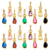 AHADERMAKER 18Pcs 9 Colors  Brass Pave Cubic Zirconia Charms KK-GA0001-31-1