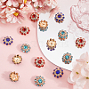 Gorgecraft 18Pcs 3 Colors 1-Hole Alloy Rhinestone Shank Buttons BUTT-GF0003-61-4