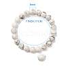 SUNNYCLUE Natural Howlite Round Beads Stretch Bracelets BJEW-PH0001-8mm-08-3