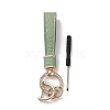 Microfiber & Zinc Alloy & Crystal Rhinestone Keychain LS-KEYC-G062-01E-1