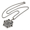 Yoga Theme 304 Stainless Steel Flower Pendant Necklaces NJEW-S007-06P-3