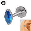 G23 Titanium Cubic Zirconia Horse Eye 17 Gauge Threadless Labrets for Women Men WG9E7C9-03-1