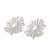 Rack Plating Flower Brass Stud Earrings EJEW-H016-32P-2