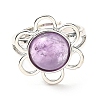 Natural Amethyst Adjustable Rings RJEW-P043-01P-16-2