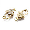 Brass Micro Pave Cubic Zirconia Lobster Claw Clasps KK-Q769-033-NF-2