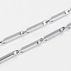 Stainless Steel Bar Link Chain Necklaces NJEW-M146-02-2