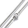 Non-Tarnish 304 Stainless Steel Box Chain Necklaces NJEW-O110-05C-P-2