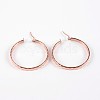 Ring 304 Stainless Steel Hoop Earrings EJEW-P040-52RG-3