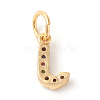 Brass Micro Pave Colorful Cubic Zirconia Charms ZIRC-F092-01-J-2