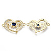 Real 16K Gold Plated Brass Micro Pave Cubic Zirconia Links Connectors KK-S061-91A-G-NR-1