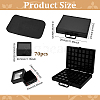 70-Slot Rectangle Aluminium Alloy Covered with Velvet Jewelry Organizer Handled Display Cases CON-WH0089-193A-2
