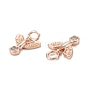 Brass Clear Cubic Zirconia Charms ZIRC-C024-16-3