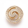 Brass Micro Pave Cubic Zirconia Beads ZIRC-F090-01-2