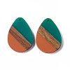 Opaque Resin & Walnut Wood Pendants RESI-M027-04E-2