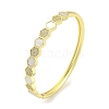 Hexagon Brass Micro Pave Clear Cubic Zirconia Hinged Bangles BJEW-Z062-17G-1