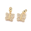 Brass Micro Pave Cubic Zirconia European Dangle Charms ZIRC-E163-16G-2