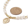 Brass Virgin Mary Pendant Necklace with Natural Pearl Beaded Chains for Women NJEW-JN04144-01-5