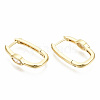 Brass Micro Pave Clear Cubic Zirconia Huggie Hoop Earring EJEW-T046-14G-NF-4