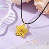 Glass Seed Beaded Star Pendant Necklaces NJEW-MZ00081-01-1