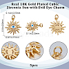 Beebeecraft 5Pcs Rack Plating Brass Micro Pave Cubic Zirconia Pendants KK-BBC0009-01-2