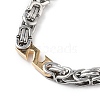 PVD Vacuum Plating 201 Stainless Steel Byzantine Chains Necklace & Bracelets Set SJEW-G083-20GP-2