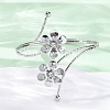 Flower Alloy Arm Cuff Bangles for Girl Women LS-AJEW-A063-01E-P-3