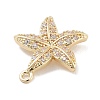 Brass Pave Clear Cubic Zirconia Pendants KK-Z061-09G-01-2